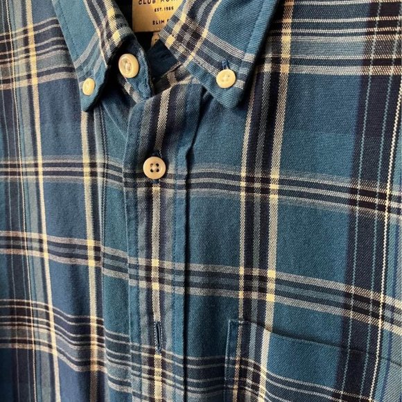 Club Monaco Men’s Plaid Button-Up Dress Shirt — Size Small - Picture 3 of 3